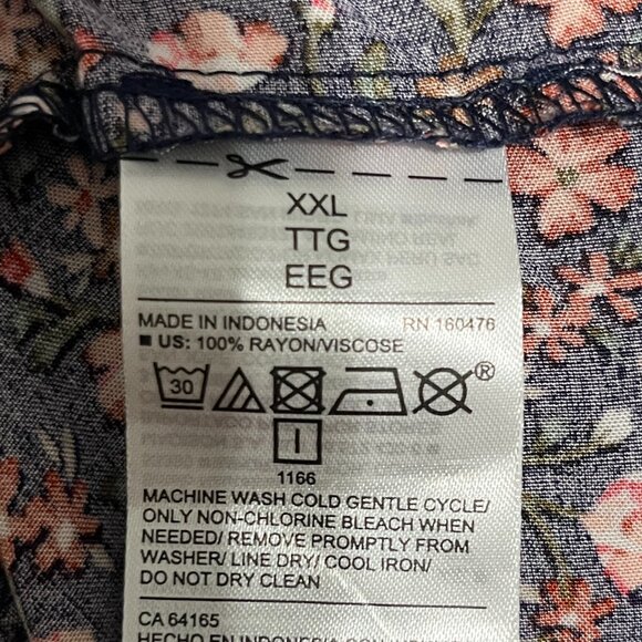 Old Navy Womens Tiered Maxi Dress XXL Dark Floral Cottagecore Prairie Herbalist - Picture 10 of 10